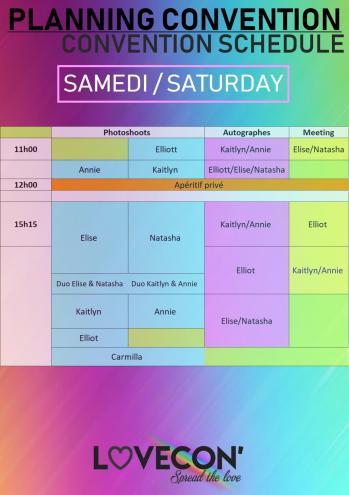 Planning lovecon convention samedi